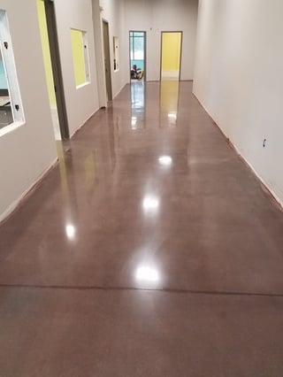 Polished Concrete Floor with Colored Dye Non-Slip