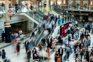 High-traffic commercial mall flooring