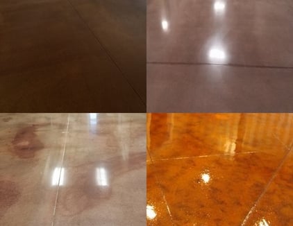 Concrete staining in various colors