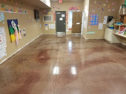 Stained and polished concrete for classrooms